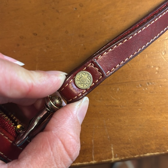 Dooney & Bourke Brown and Red Wristlet Pouch - Picture 3 of 5